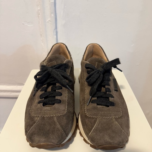 Brunello Cucinelli Women’s Brown Suede Sneakers - Picture 2 of 6